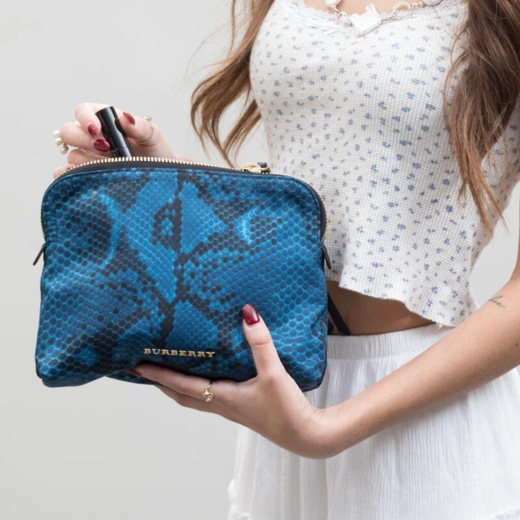 Burberry Nylon Snakeskin Clutch
