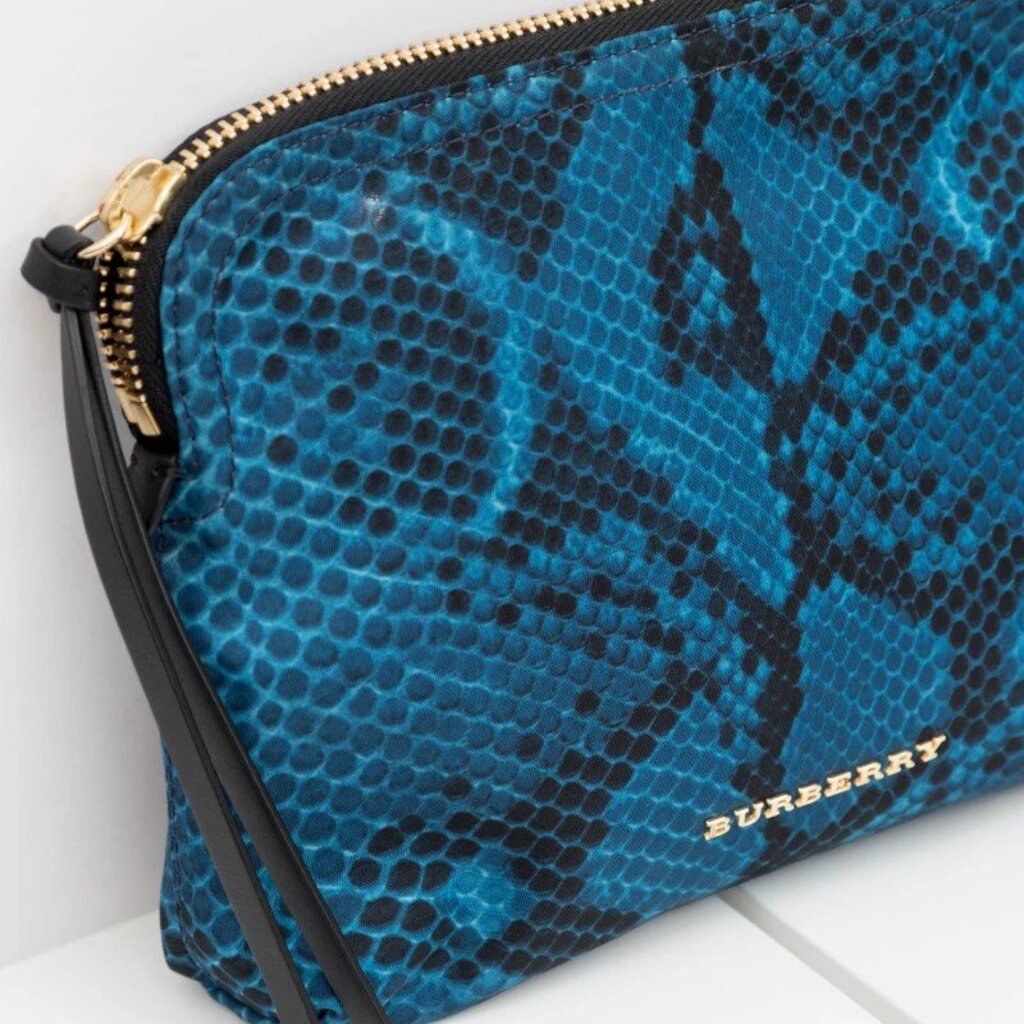 Burberry Nylon Snakeskin Clutch