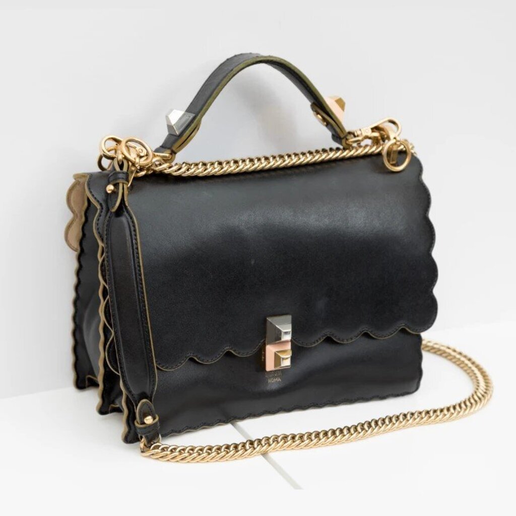 Fendi Liberty Scalloped Studded Shoulder Bag