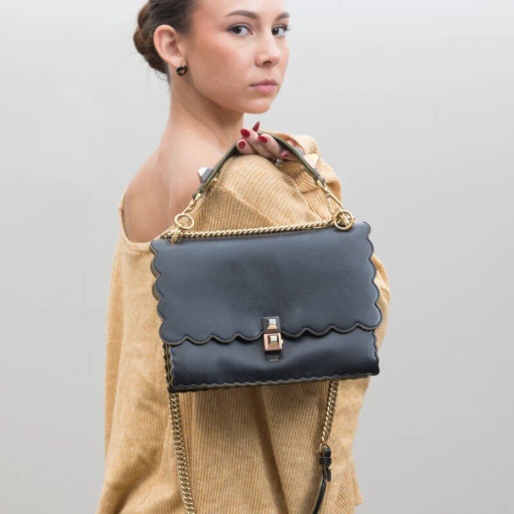 Fendi Liberty Scalloped Studded Shoulder Bag