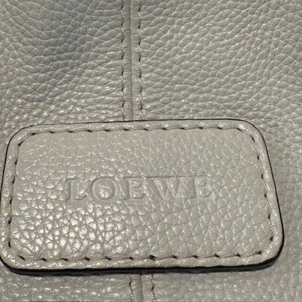 Loewe White Leather Logo Embossed Handbag