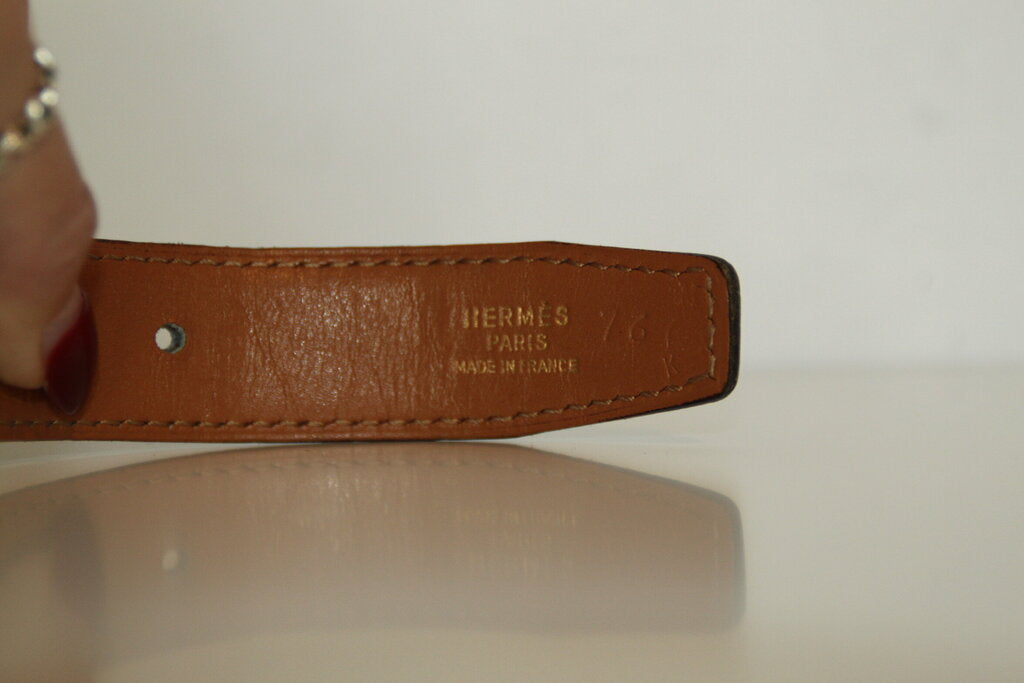 Hermes Vintage Constance "H" Belt - Black W/ Gold Buckle- 75cm