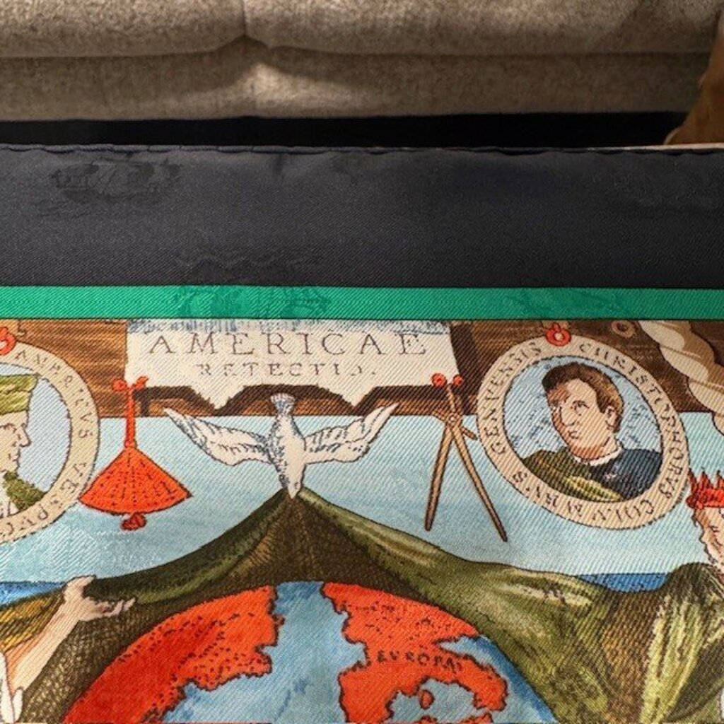 Hermes Christophe Columb Decouvre Amerique Vintage Silk Scarf- 90cm