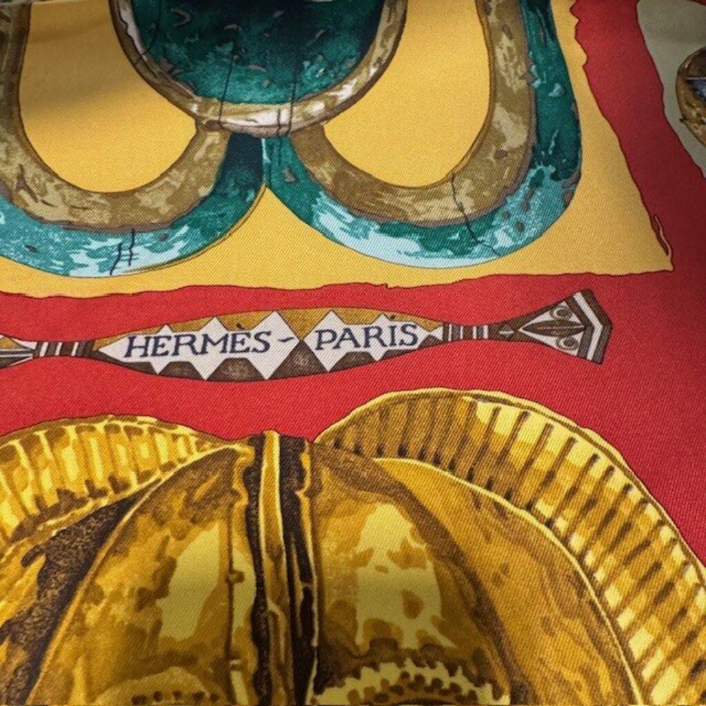 Hermes Persona Loic Dubigeon Soie Blue Vintage Silk Scarf- 90cm