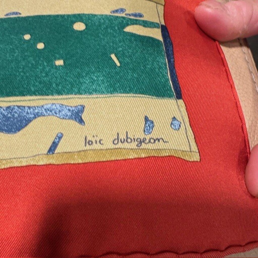 Hermes Persona Loic Dubigeon Soie Blue Vintage Silk Scarf- 90cm