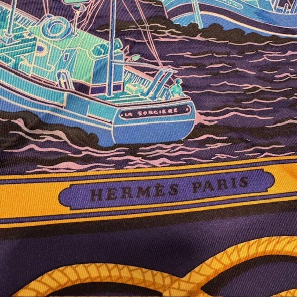 Hermes Retour De Peche Vintage Silk Scarf- 90cm