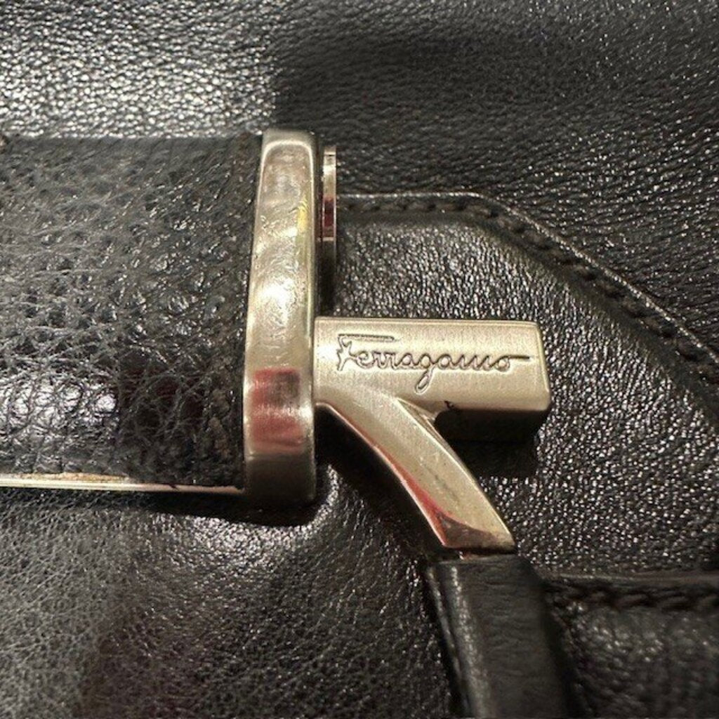 Salvatore Ferragamo Black Leather Hobo Bag