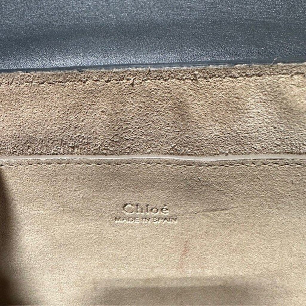 Chloe Faye Black Suede Leather Crossbody Bag