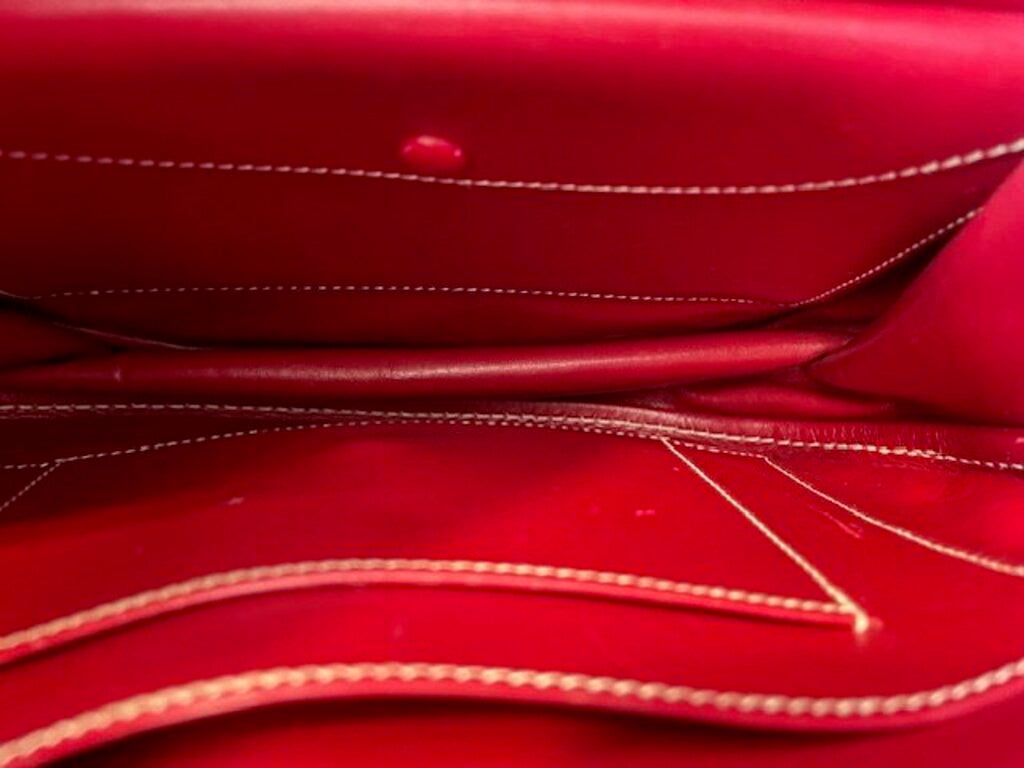 Hermes Vintage Red Box Calf Tassel Flap Shoulder Bag