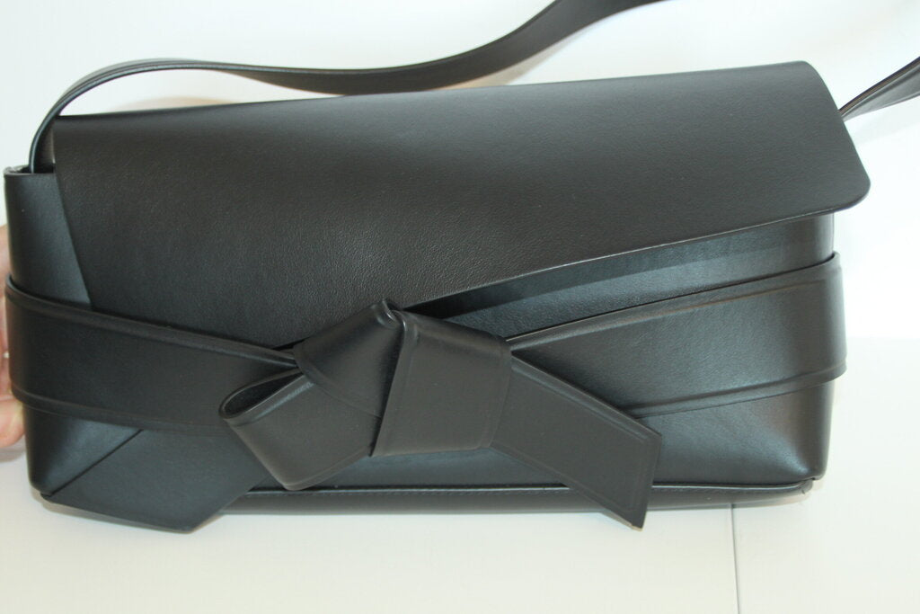 Acne Studios Black Leather Musubi Knot Handbag