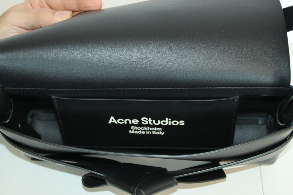 Acne Studios Black Leather Musubi Knot Handbag