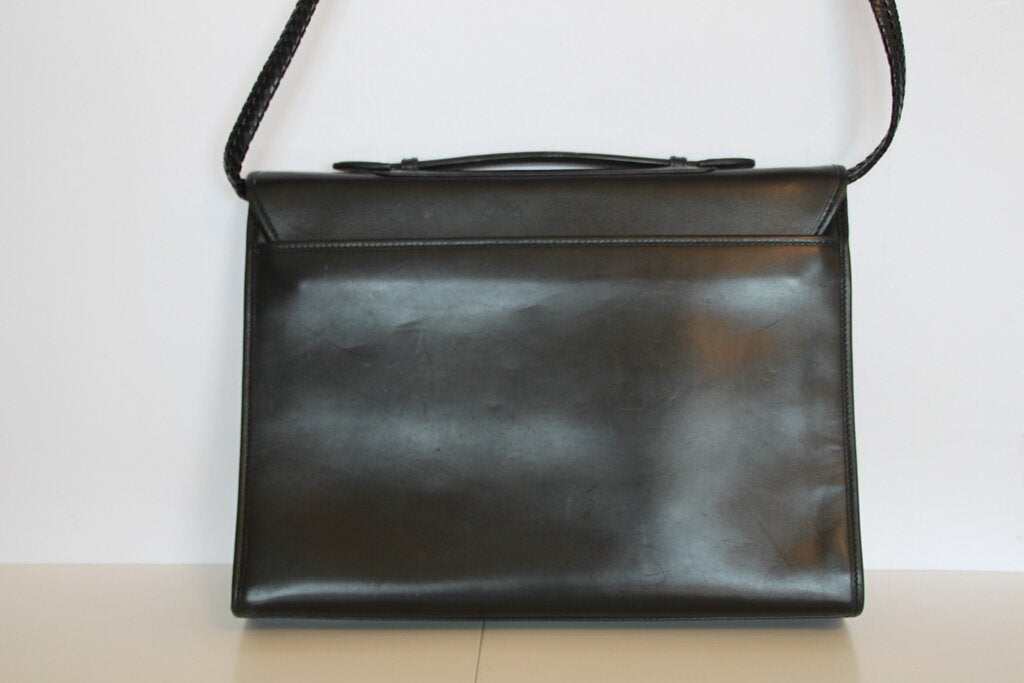 Salvatore Ferragamo Black Leather Briefcase