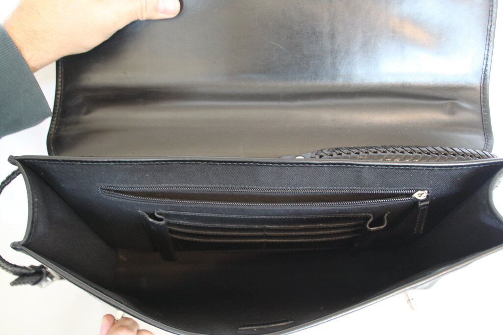 Salvatore Ferragamo Black Leather Briefcase