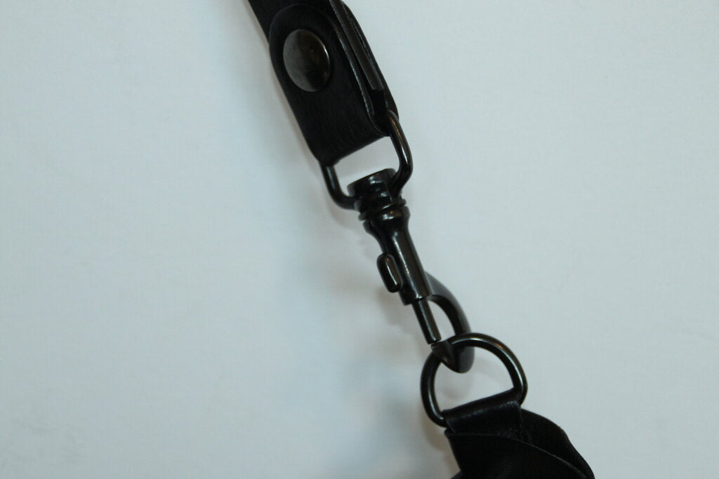 Marsell Black Leather Fold-Over Handbag