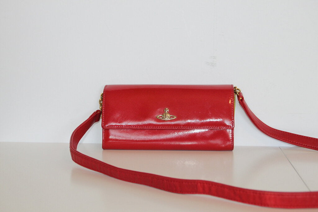Vivienne Westwood Trifold Red Patent Leather Wallet