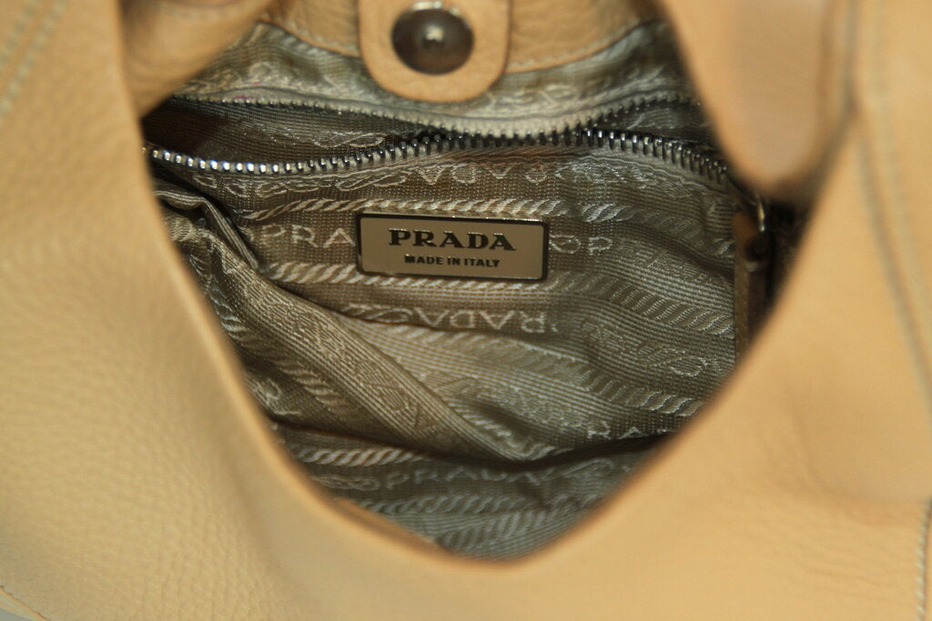 Prada Vitello Daino Metal Bart Top Handle Bag