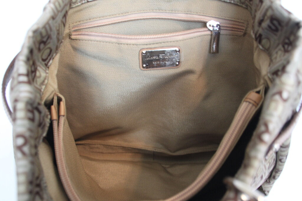 Salvatore Ferragamo Sigaro Canvas Handbag