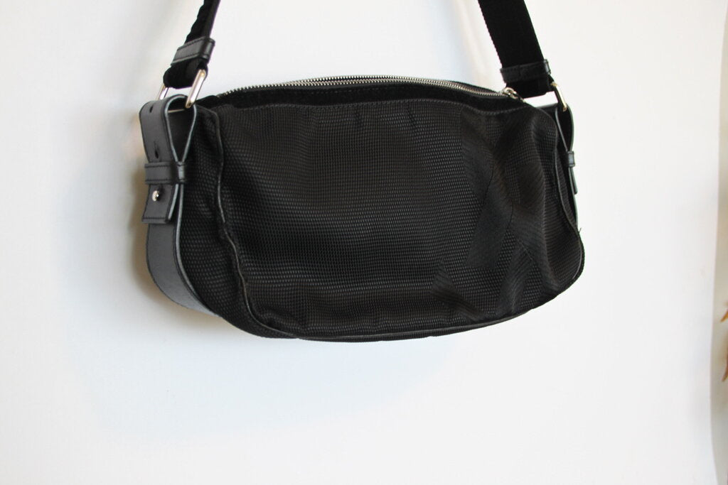 Yves Saint Laurent Black Nylon Canvas Shoulder Bag