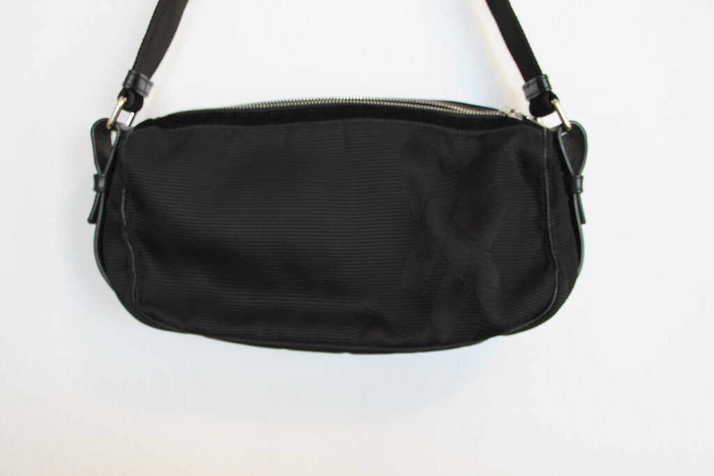 Yves Saint Laurent Black Nylon Canvas Shoulder Bag