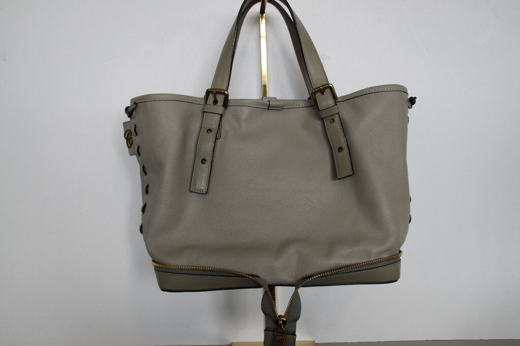Chloe Ellen Light Gray Leather Tote Bag