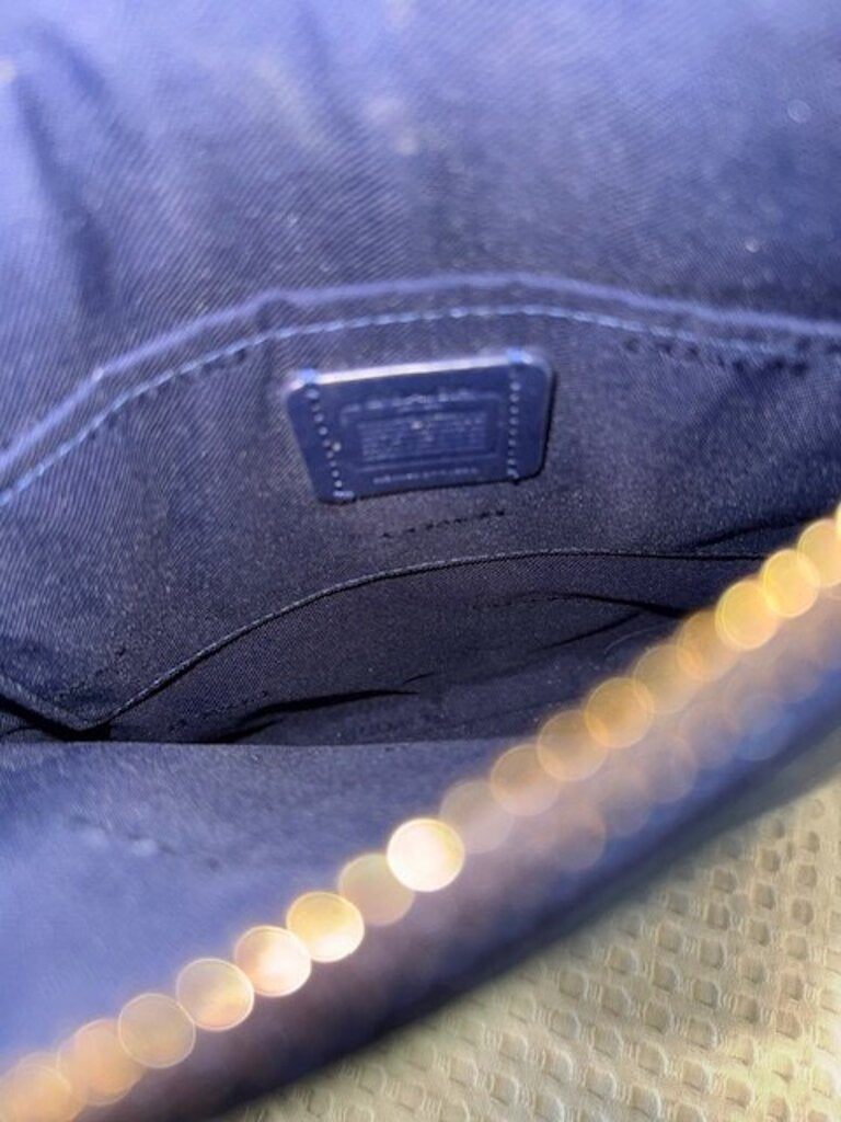 Coach Kitt Messenger Deep Blue Crossgrain Leather Crossbody Bag