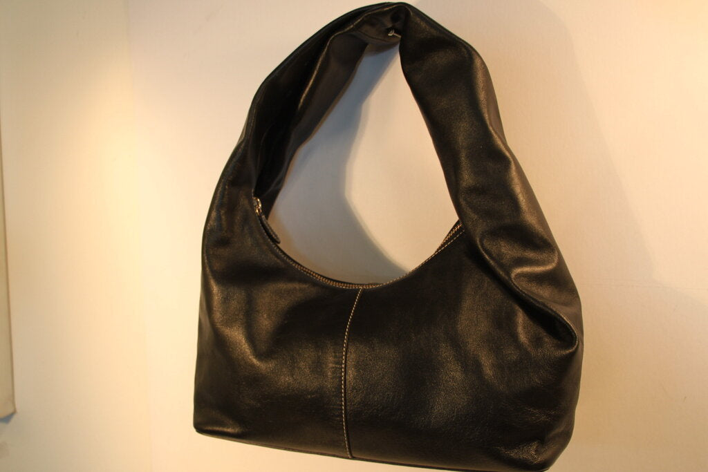 Yuzefi Large Wonton Black Calf Leather Top-Handle Bag