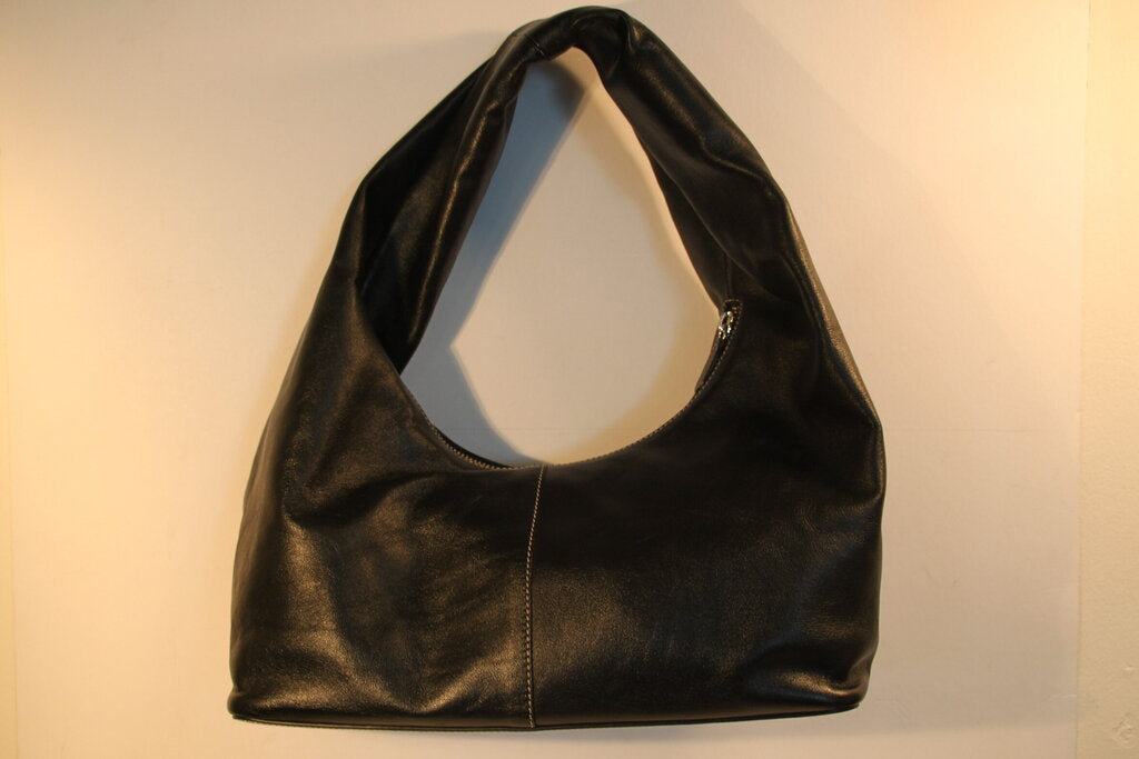 Yuzefi Large Wonton Black Calf Leather Top-Handle Bag