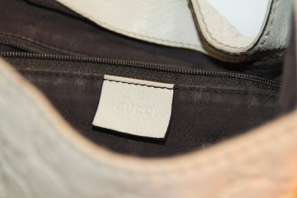 Gucci Guccissima White Leather Hobo Bag