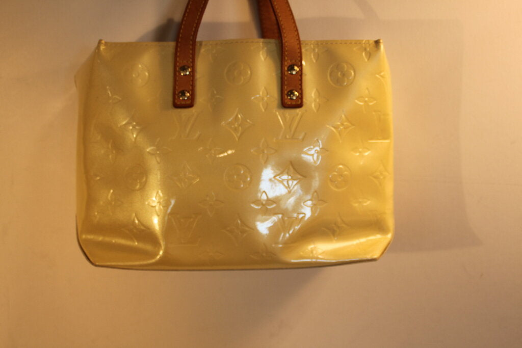 Louis Vuitton Monogram Vernis Yellow Perle Patent Calfskin Handbag - PM