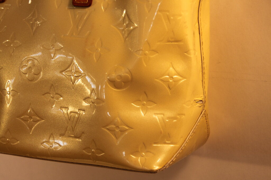 Louis Vuitton Monogram Vernis Yellow Perle Patent Calfskin Handbag - PM