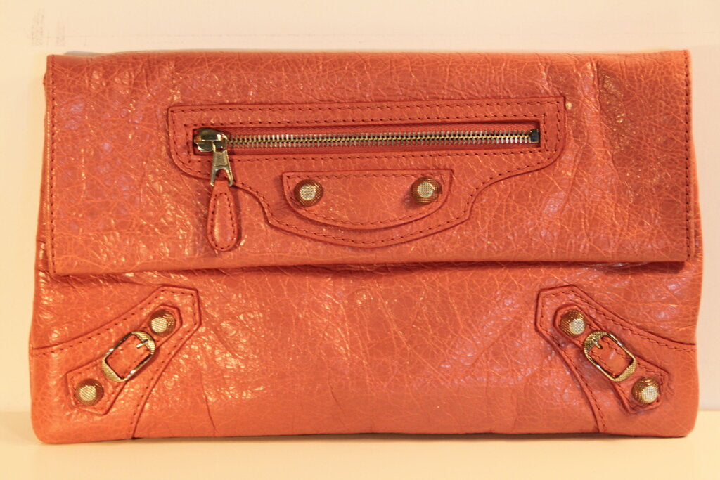 Balenciaga Classic Envelope Sling Bag Pink Crinkled Lambskin Leather