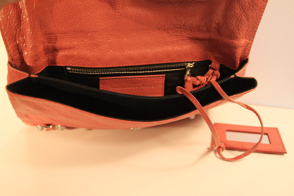 Balenciaga Classic Envelope Sling Bag Pink Crinkled Lambskin Leather