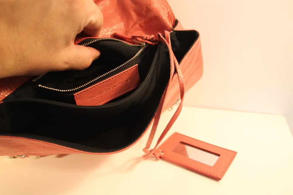 Balenciaga Classic Envelope Sling Bag Pink Crinkled Lambskin Leather