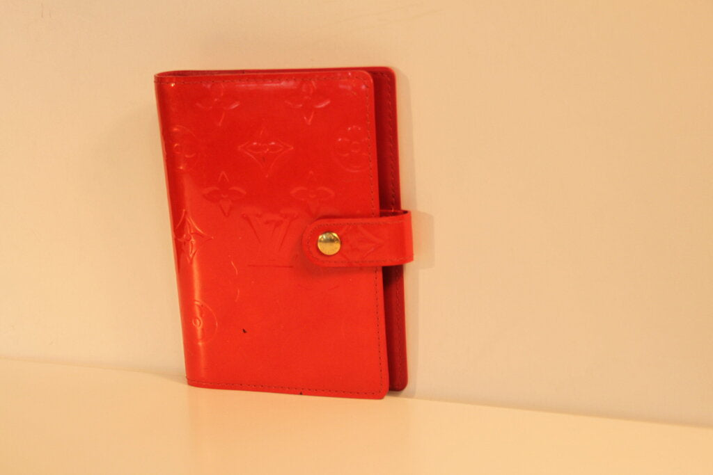 Louis Vuitton Monogram Vernis Red Patent Leather Small Ring Agenda Cover