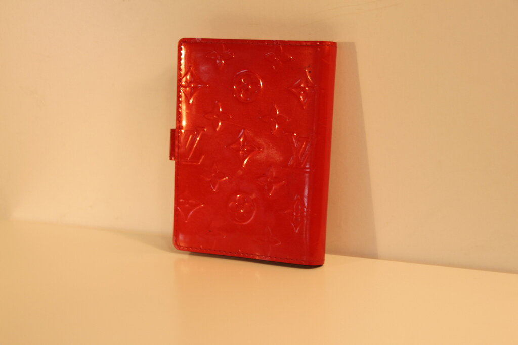 Louis Vuitton Monogram Vernis Red Patent Leather Small Ring Agenda Cover