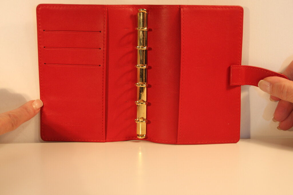 Louis Vuitton Monogram Vernis Red Patent Leather Small Ring Agenda Cover