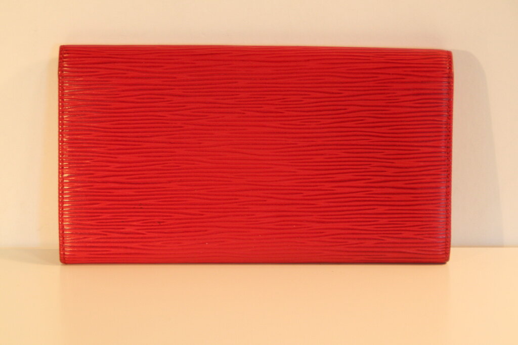 Louis Vuitton Epi Porte Tresor Castilian Red Leather Wallet