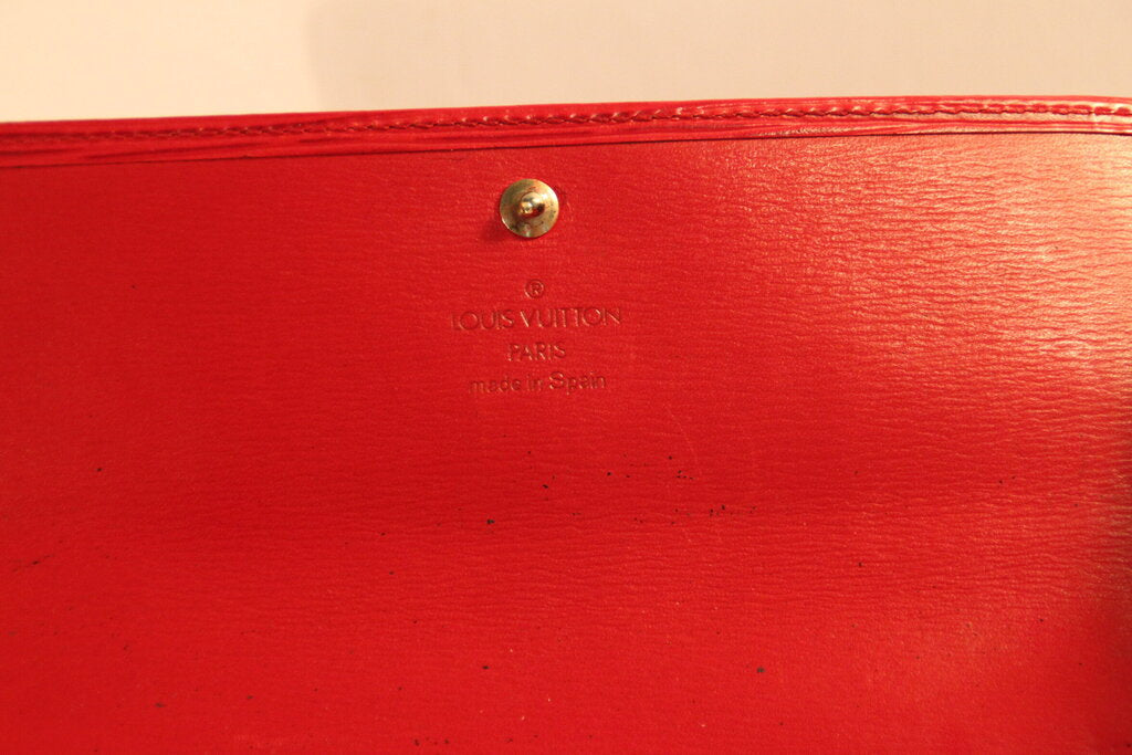 Louis Vuitton Epi Porte Tresor Castilian Red Leather Wallet