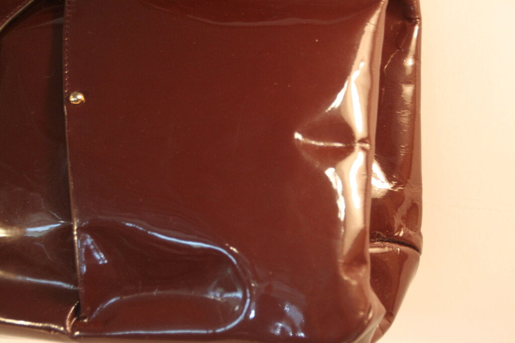 Salvatore Ferragamo Selene Oxblood Patent Calf Leather Tote Bag