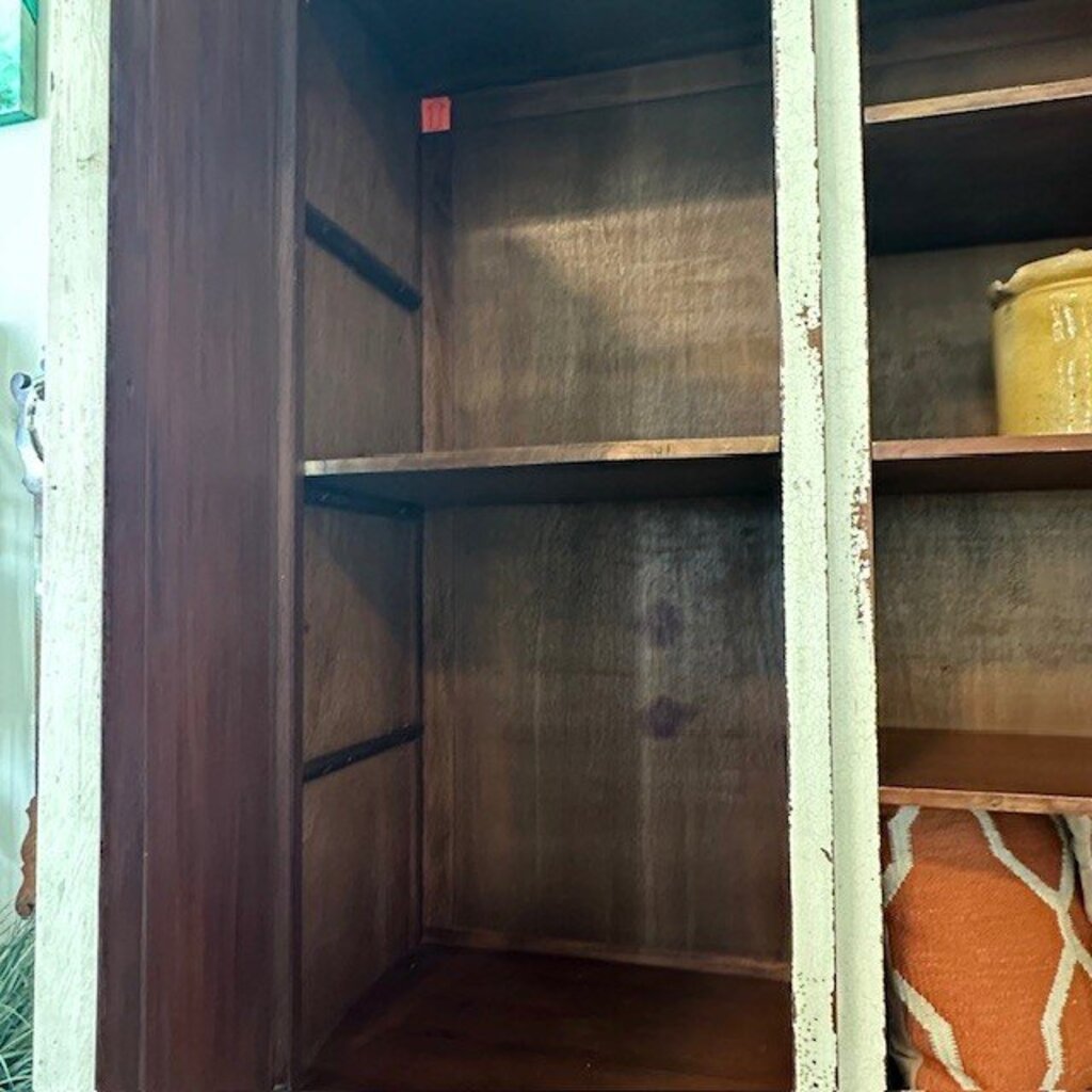 Brazilian Hand Painted Cabinet W/ Botanical Motif- 102X25X105H