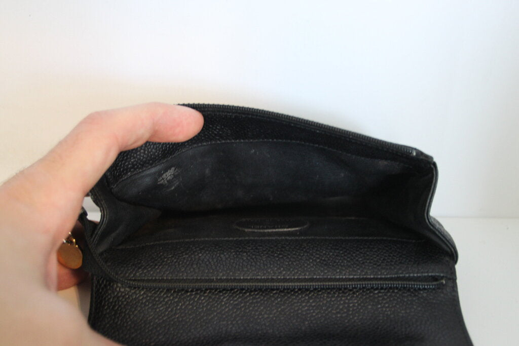 Chanel Vintage Caviar Black Leather Wallet
