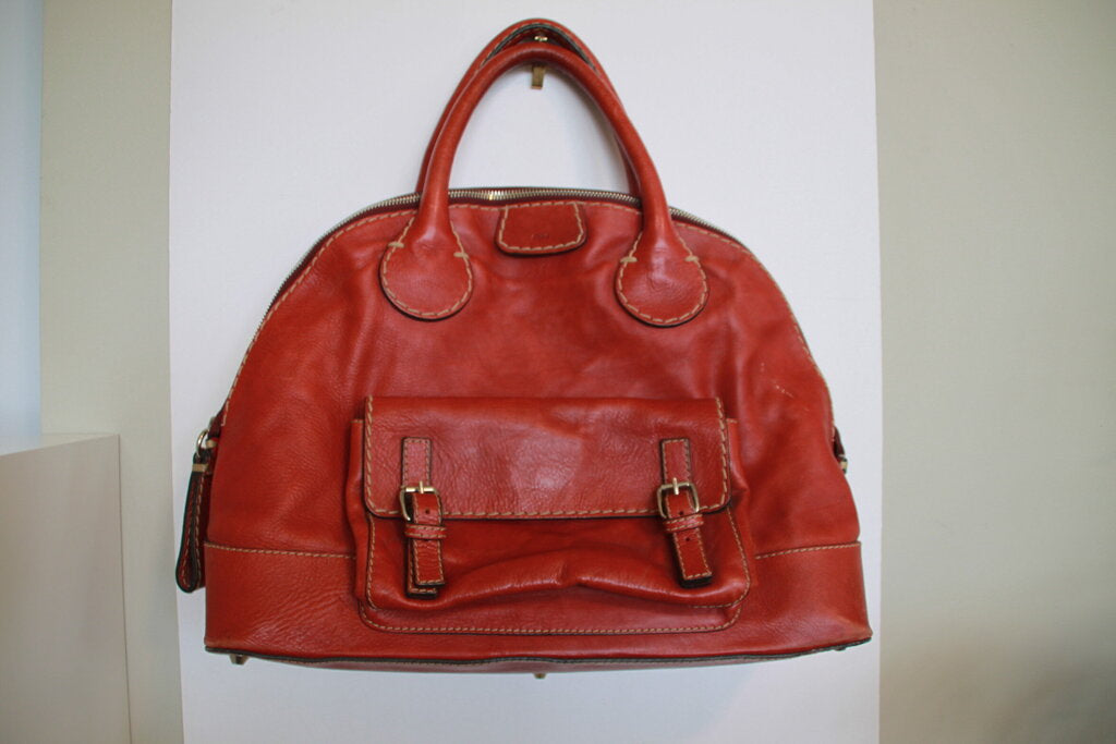 Chloe Edith Red Leather Satchel