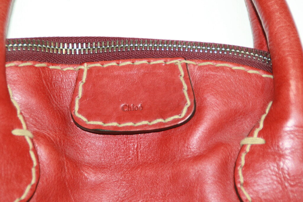 Chloe Edith Red Leather Satchel