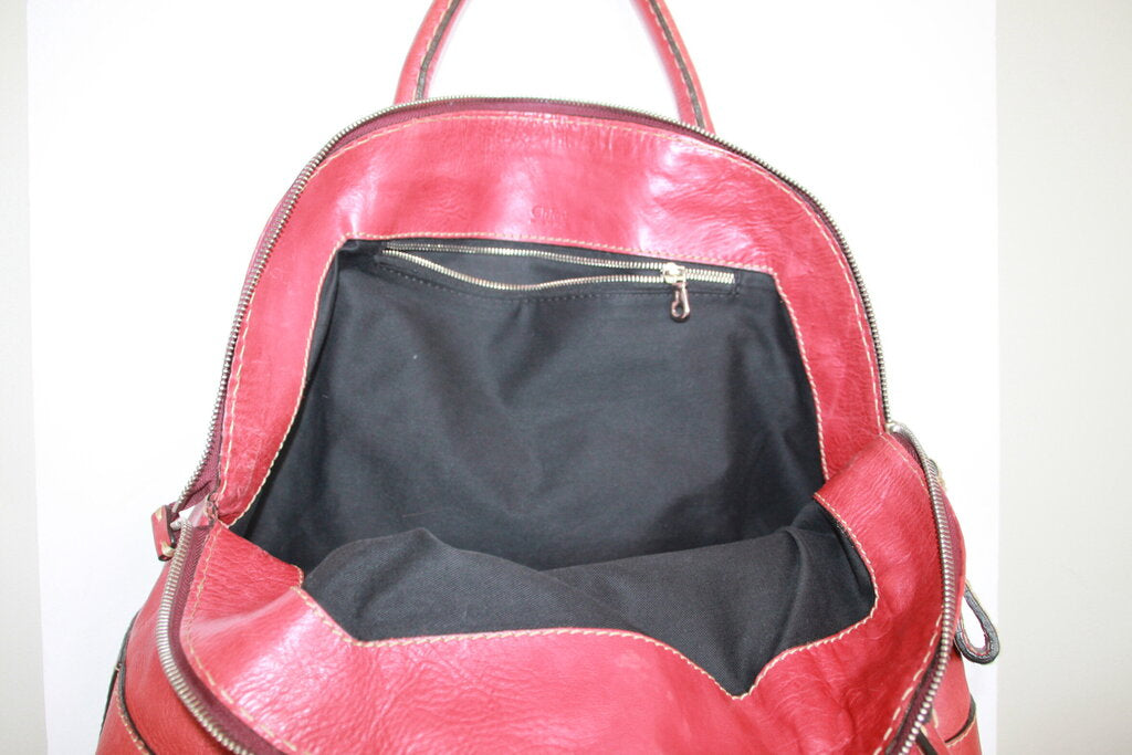 Chloe Edith Red Leather Satchel