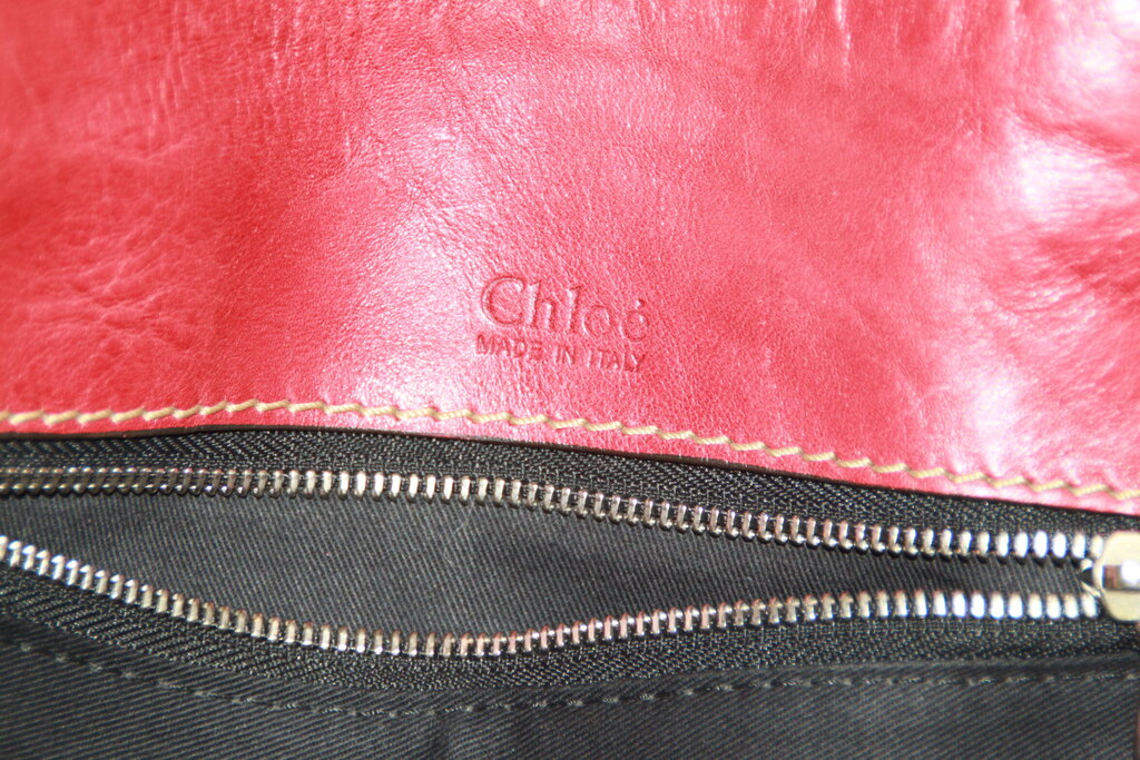 Chloe Edith Red Leather Satchel