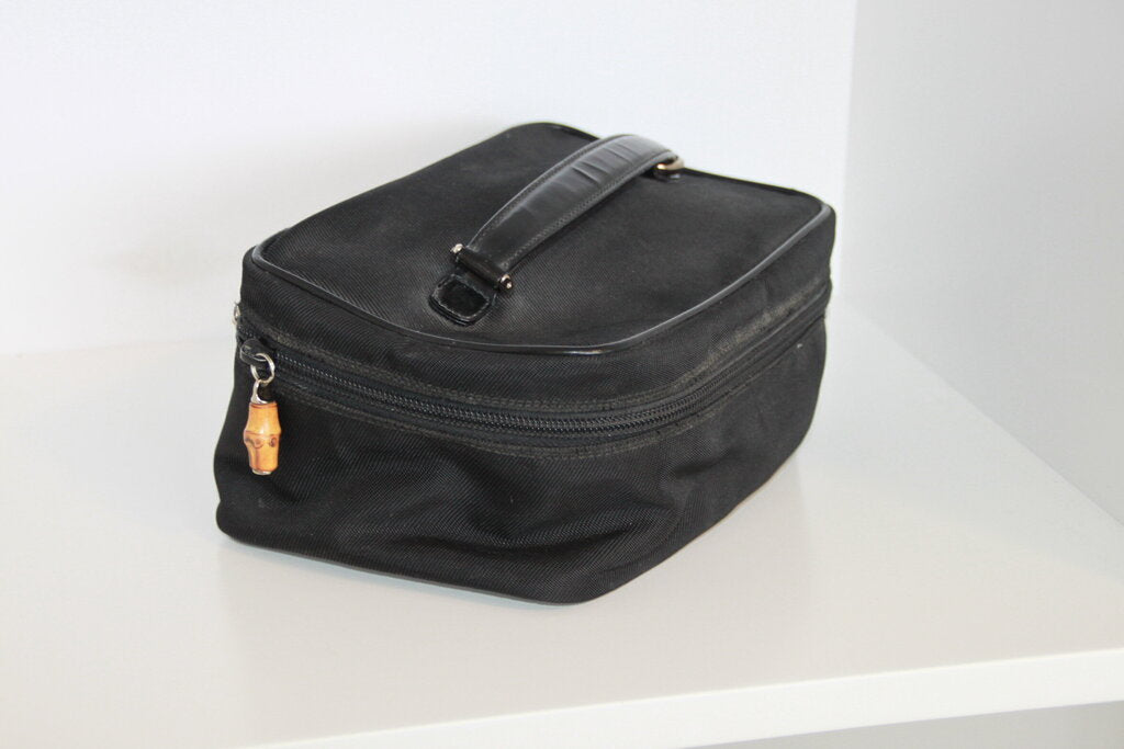 Gucci Black Nylon Vanity Cosmetic Case