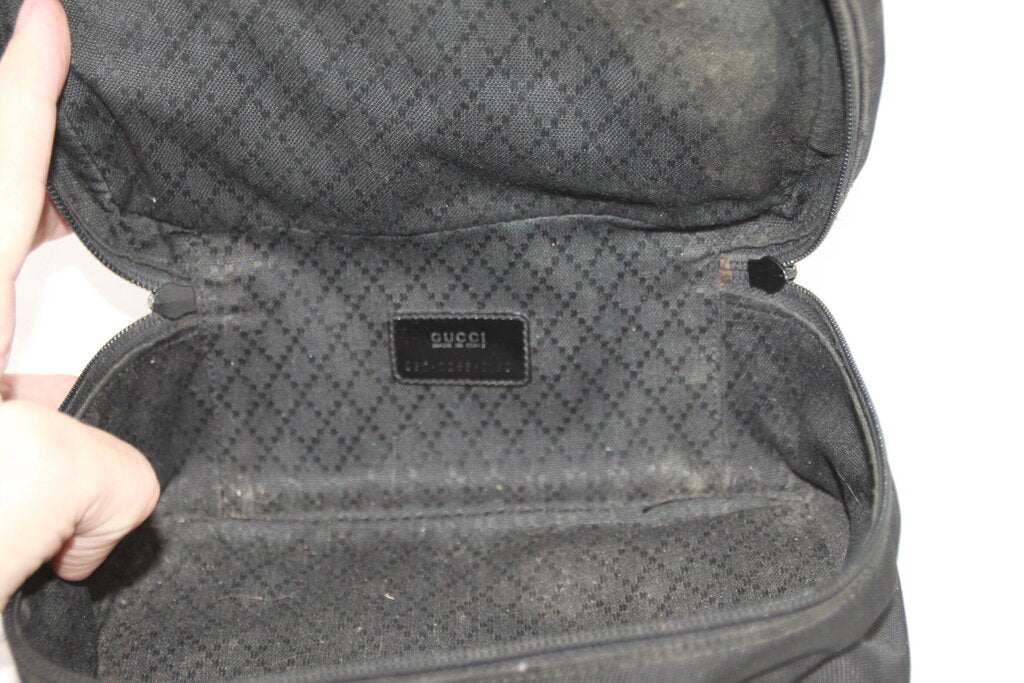 Gucci Black Nylon Vanity Cosmetic Case