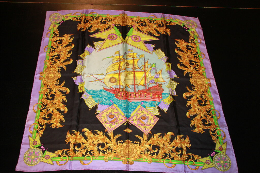 Versace Atelier Baroque Nautical Silk Scarf - 86CM