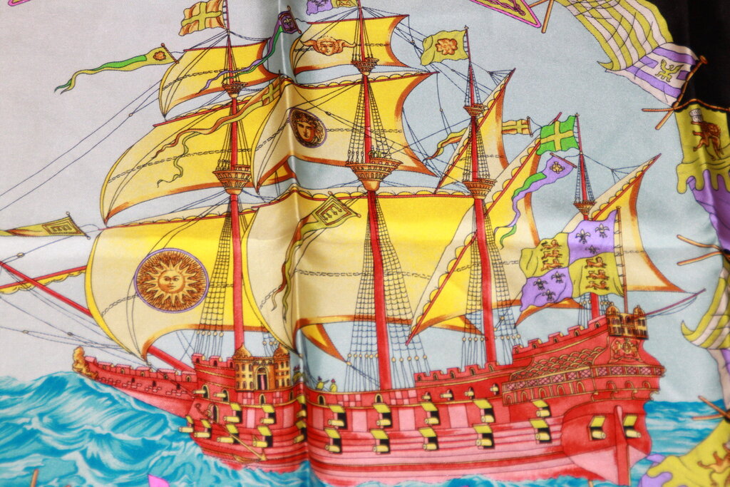 Versace Atelier Baroque Nautical Silk Scarf - 86CM