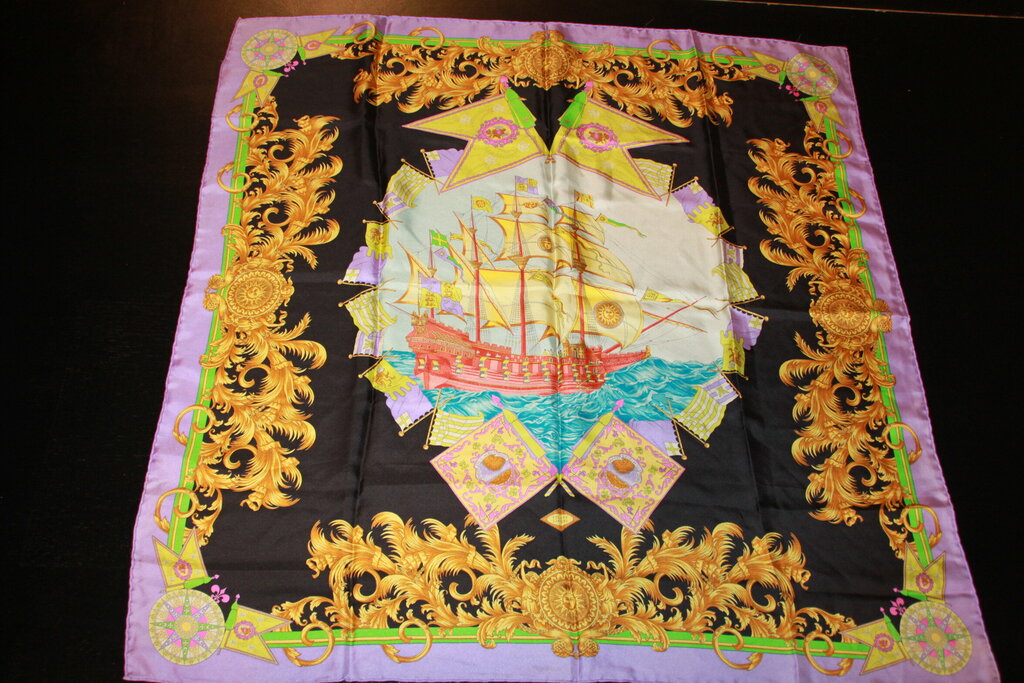 Versace Atelier Baroque Nautical Silk Scarf - 86CM